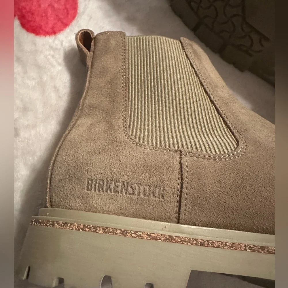 NEW BIRKENSTOCK HIGHWOOD SLIP ON SUEDE ANKLE BOOTS IN TAUPE